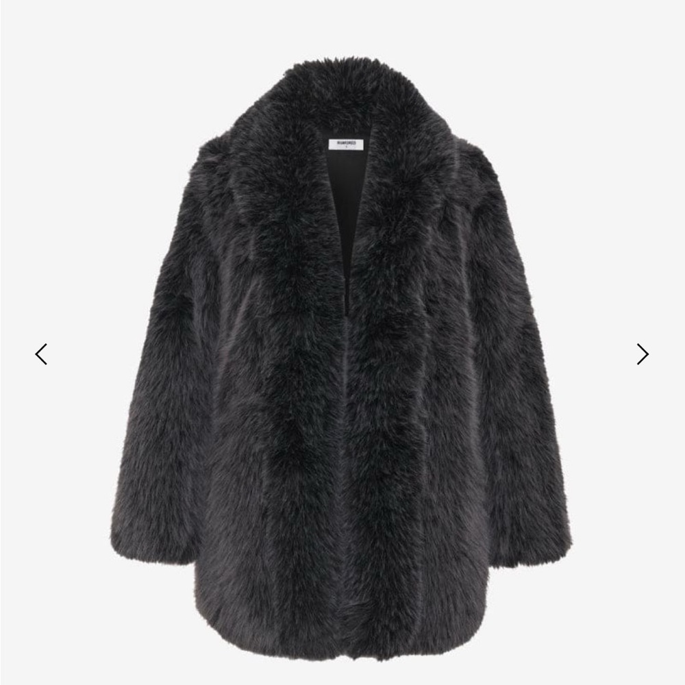 Rumored Black Plush Teddy Jacket Cozy Oversized Design